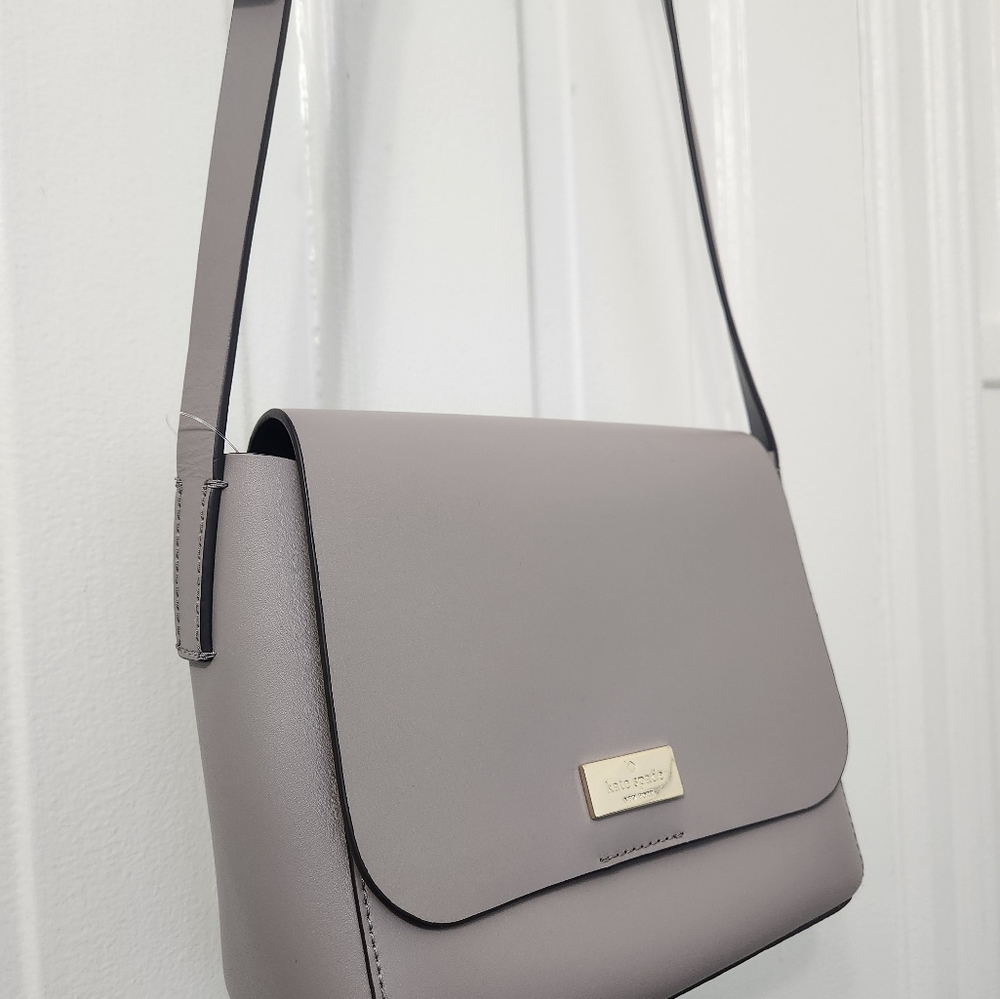 NWOT Kate Spade Putnam Drive Madie Smooth Grey Lavender Leather Crossbody Bag - Picture 10 of 16